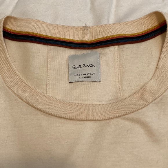 Paul Smith Crew Neck Long Sleeve Cream x Red T-Shirt Size XL NWOT - Picture 3 of 7